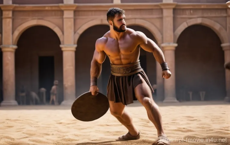글래디에이터와 역사 비교 - Image Prompt 1: Intense Gladiator Training at the Ludus** 글래디에이터와 역사 비교 - Image Prompt 1: Intense Gladiator Training at the Ludus**