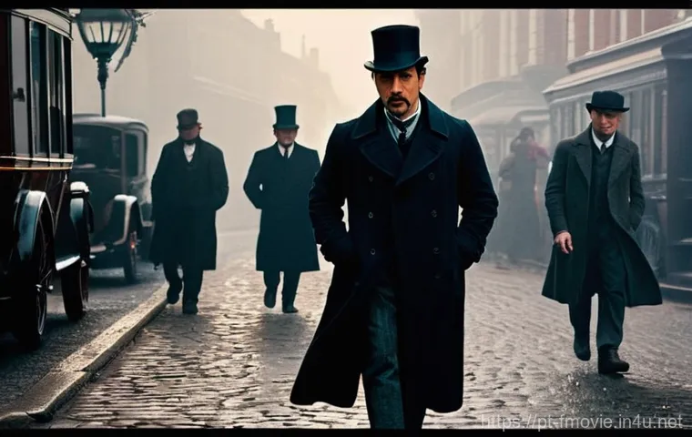 셜록 홈즈 감독 가이 리치 - **Prompt:** A group of three impeccably dressed individuals, two men and one woman, stand confidentl... 셜록 홈즈 감독 가이 리치 - **Prompt:** A group of three impeccably dressed individuals, two men and one woman, stand confidentl...